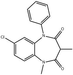 7-Chloro-1,3-dimethyl-5-phenyl-1H-1,5-benzodiazepine-2,4(3H,5H)-dione Struktur