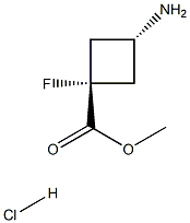 methyl trans-3-amino-1-fluorocyclobutane-1-carboxylate hydrochloride Struktur