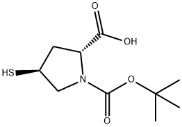 (2R,4S)-1-tert-butoxycarbonyl-4-sulfanyl-pyrrolidine-2-carboxylic acid Struktur