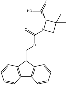 Fmoc-(S)-3,3-dimethylazetidine-2-carboxylic acid Struktur