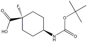 cis-4-{[(tert-butoxy)carbonyl]amino}-1-fluorocyclohexane-1-carboxylic acid Struktur