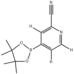 4-(4,4,5,5-tetramethyl-1,3,2-dioxaborolan-2-yl)picolinonitrile-3,5,6-d3 Struktur