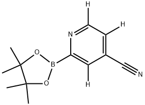 2-(4,4,5,5-tetramethyl-1,3,2-dioxaborolan-2-yl)isonicotinonitrile-3,5,6-d3 Struktur