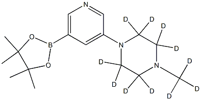 1-(methyl-d3)-4-(5-(4,4,5,5-tetramethyl-1,3,2-dioxaborolan-2-yl)pyridin-3-yl)piperazine-2,2,3,3,5,5,6,6-d8 Struktur