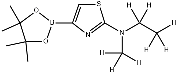 N-(ethyl-d5)-N-(methyl-d3)-4-(4,4,5,5-tetramethyl-1,3,2-dioxaborolan-2-yl)thiazol-2-amine Struktur