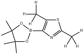 2,5-bis(methyl-d3)-4-(4,4,5,5-tetramethyl-1,3,2-dioxaborolan-2-yl)thiazole Struktur