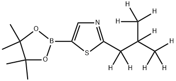 2-(2-(methyl-d3)propyl-1,1,2,3,3,3-d6)-5-(4,4,5,5-tetramethyl-1,3,2-dioxaborolan-2-yl)thiazole Struktur