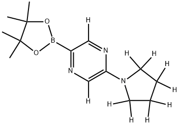 2-(pyrrolidin-1-yl-d8)-5-(4,4,5,5-tetramethyl-1,3,2-dioxaborolan-2-yl)pyrazine-3,6-d2 Struktur