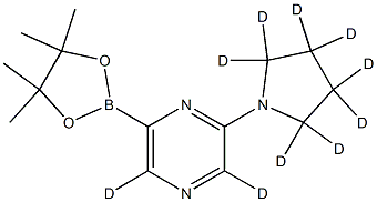 2-(pyrrolidin-1-yl-d8)-6-(4,4,5,5-tetramethyl-1,3,2-dioxaborolan-2-yl)pyrazine-3,5-d2 Struktur