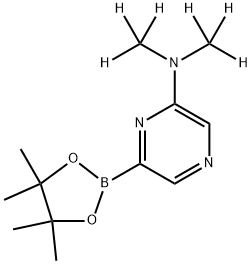 N,N-bis(methyl-d3)-6-(4,4,5,5-tetramethyl-1,3,2-dioxaborolan-2-yl)pyrazin-2-amine Struktur