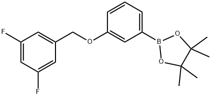 2-(3-((3,5-difluorobenzyl)oxy)phenyl)-4,4,5,5-tetramethyl-1,3,2-dioxaborolane Struktur