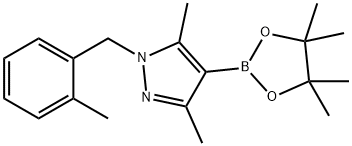 3,5-Dimethyl-1-(2-methylbenzyl)-4-(4,4,5,5-tetramethyl-[1,3,2]dioxaborolan-2-yl)-1H-pyrazole Struktur