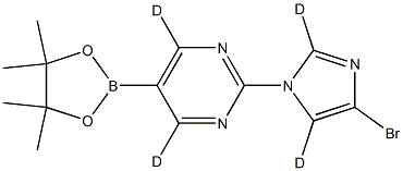 2-(4-bromo-1H-imidazol-1-yl-2,5-d2)-5-(4,4,5,5-tetramethyl-1,3,2-dioxaborolan-2-yl)pyrimidine-4,6-d2 Struktur