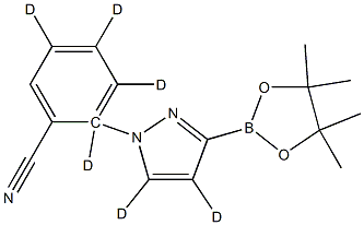 2-(3-(4,4,5,5-tetramethyl-1,3,2-dioxaborolan-2-yl)-1H-pyrazol-1-yl-4,5-d2)benzonitrile-d4 Struktur