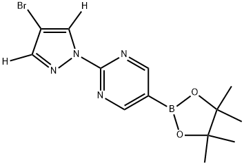 2-(4-bromo-1H-pyrazol-1-yl-3,5-d2)-5-(4,4,5,5-tetramethyl-1,3,2-dioxaborolan-2-yl)pyrimidine Struktur