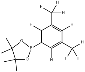 2-(3,5-bis(methyl-d3)phenyl-2,4,6-d3)-4,4,5,5-tetramethyl-1,3,2-dioxaborolane Struktur