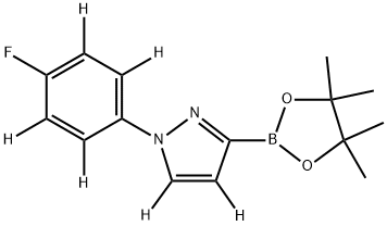 1-(4-fluorophenyl-2,3,5,6-d4)-3-(4,4,5,5-tetramethyl-1,3,2-dioxaborolan-2-yl)-1H-pyrazole-4,5-d2 Struktur