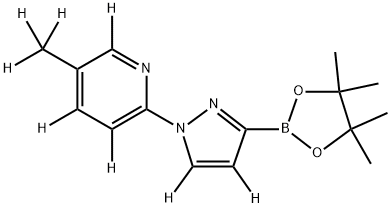 5-(methyl-d3)-2-(3-(4,4,5,5-tetramethyl-1,3,2-dioxaborolan-2-yl)-1H-pyrazol-1-yl-4,5-d2)pyridine-3,4,6-d3 Struktur