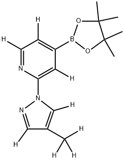 2-(4-(methyl-d3)-1H-pyrazol-1-yl-3,5-d2)-4-(4,4,5,5-tetramethyl-1,3,2-dioxaborolan-2-yl)pyridine-3,5,6-d3 Struktur