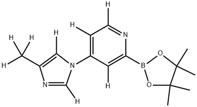 4-(4-(methyl-d3)-1H-imidazol-1-yl-2,5-d2)-2-(4,4,5,5-tetramethyl-1,3,2-dioxaborolan-2-yl)pyridine-3,5,6-d3 Struktur