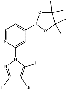 2-(4-bromo-1H-pyrazol-1-yl-3,5-d2)-4-(4,4,5,5-tetramethyl-1,3,2-dioxaborolan-2-yl)pyridine Struktur