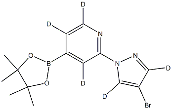 2-(4-bromo-1H-pyrazol-1-yl-3,5-d2)-4-(4,4,5,5-tetramethyl-1,3,2-dioxaborolan-2-yl)pyridine-3,5,6-d3 Struktur