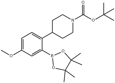 tert-butyl 4-(4-methoxy-2-(4,4,5,5-tetramethyl-1,3,2-dioxaborolan-2-yl)phenyl)piperidine-1-carboxylate Struktur