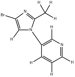 3-(4-bromo-2-(methyl-d3)-1H-imidazol-1-yl-5-d)pyridine-2,4,5,6-d4 Struktur