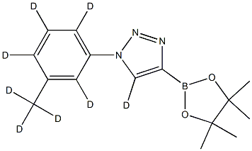 1-(3-(methyl-d3)phenyl-2,4,5,6-d4)-4-(4,4,5,5-tetramethyl-1,3,2-dioxaborolan-2-yl)-1H-1,2,3-triazole-5-d Struktur