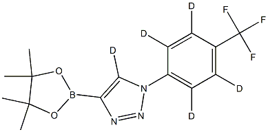 4-(4,4,5,5-tetramethyl-1,3,2-dioxaborolan-2-yl)-1-(4-(trifluoromethyl)phenyl-2,3,5,6-d4)-1H-1,2,3-triazole-5-d Struktur