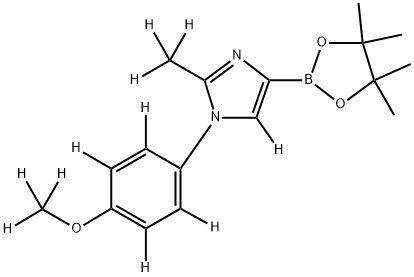 1-(4-(methoxy-d3)phenyl-2,3,5,6-d4)-2-(methyl-d3)-4-(4,4,5,5-tetramethyl-1,3,2-dioxaborolan-2-yl)-1H-imidazole-5-d Struktur