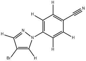 4-(4-bromo-1H-pyrazol-1-yl-3,5-d2)benzonitrile-d4 Struktur