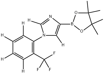 4-(4,4,5,5-tetramethyl-1,3,2-dioxaborolan-2-yl)-1-(2-(trifluoromethyl)phenyl-3,4,5,6-d4)-1H-imidazole-2,5-d2 Struktur