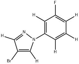 4-bromo-1-(3-fluorophenyl-2,4,5,6-d4)-1H-pyrazole-3,5-d2 Struktur