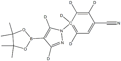 4-(4-(4,4,5,5-tetramethyl-1,3,2-dioxaborolan-2-yl)-1H-pyrazol-1-yl-3,5-d2)benzonitrile-d4 Struktur