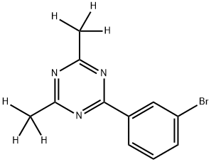 2-(3-bromophenyl)-4,6-bis(methyl-d3)-1,3,5-triazine Struktur