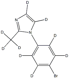 1-(4-bromophenyl-2,3,5,6-d4)-2-(methyl-d3)-1H-imidazole-4,5-d2 Struktur