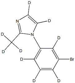 1-(3-bromophenyl-2,4,5,6-d4)-2-(methyl-d3)-1H-imidazole-4,5-d2 Struktur