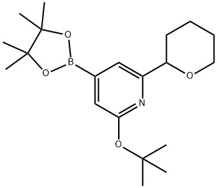 2-(tert-butoxy)-6-(tetrahydro-2H-pyran-2-yl)-4-(4,4,5,5-tetramethyl-1,3,2-dioxaborolan-2-yl)pyridine Struktur