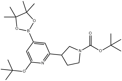 tert-butyl 3-(6-(tert-butoxy)-4-(4,4,5,5-tetramethyl-1,3,2-dioxaborolan-2-yl)pyridin-2-yl)pyrrolidine-1-carboxylate Struktur