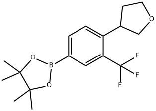 4,4,5,5-tetramethyl-2-(4-(tetrahydrofuran-3-yl)-3-(trifluoromethyl)phenyl)-1,3,2-dioxaborolane Struktur