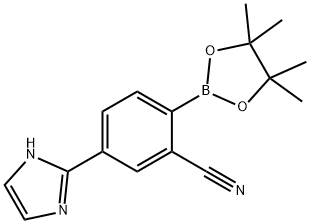 5-(1H-imidazol-2-yl)-2-(4,4,5,5-tetramethyl-1,3,2-dioxaborolan-2-yl)benzonitrile Struktur