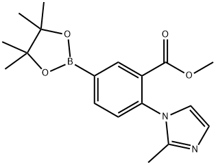 methyl 2-(2-methyl-1H-imidazol-1-yl)-5-(4,4,5,5-tetramethyl-1,3,2-dioxaborolan-2-yl)benzoate Struktur