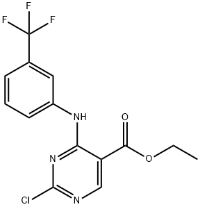 ethyl 2-chloro-4-(3-(trifluoromethyl)phenylamino)pyrimidine-5-carboxylate Struktur