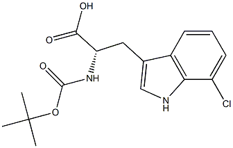 (2S)-2-{[(tert-butoxy)carbonyl]amino}-3-(7-chloro-1H-indol-3-yl)propanoic acid Struktur