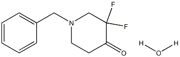 1-benzyl-3,3-difluoropiperidin-4-one hydrate Struktur