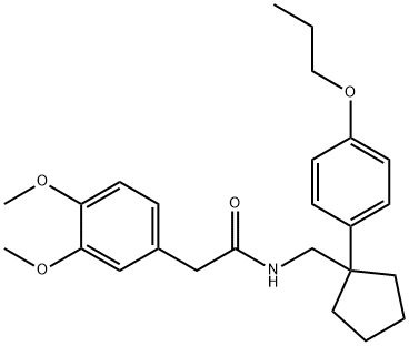 2-(3,4-dimethoxyphenyl)-N-{[1-(4-propoxyphenyl)cyclopentyl]methyl}acetamide Struktur