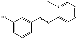 2-[(E)-2-(3-hydroxyphenyl)ethenyl]-1-methylpyridin-1-ium iodide Struktur