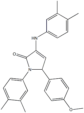 3-(3,4-dimethylanilino)-1-(3,4-dimethylphenyl)-5-(4-methoxyphenyl)-1,5-dihydro-2H-pyrrol-2-one Struktur