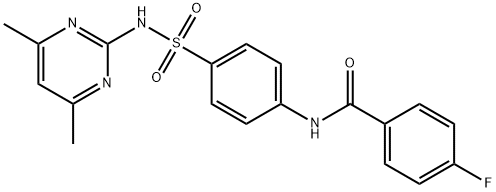 N-(4-{[(4,6-dimethyl-2-pyrimidinyl)amino]sulfonyl}phenyl)-4-fluorobenzamide Struktur